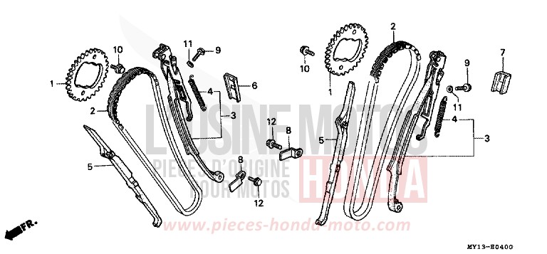 NOCKENWELLENKETTE/SPANNVORRICHTUNG von Africa Twin 750 SCHWARZ (NH1) von 1996